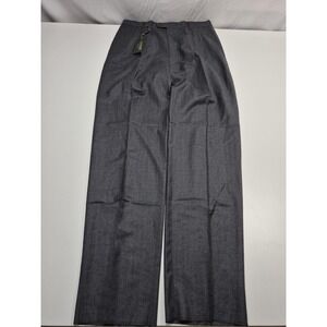 Zanieri Dress Pants Mens 36x36 Gray Wool Pleated Straight Super 100s Italy NWT